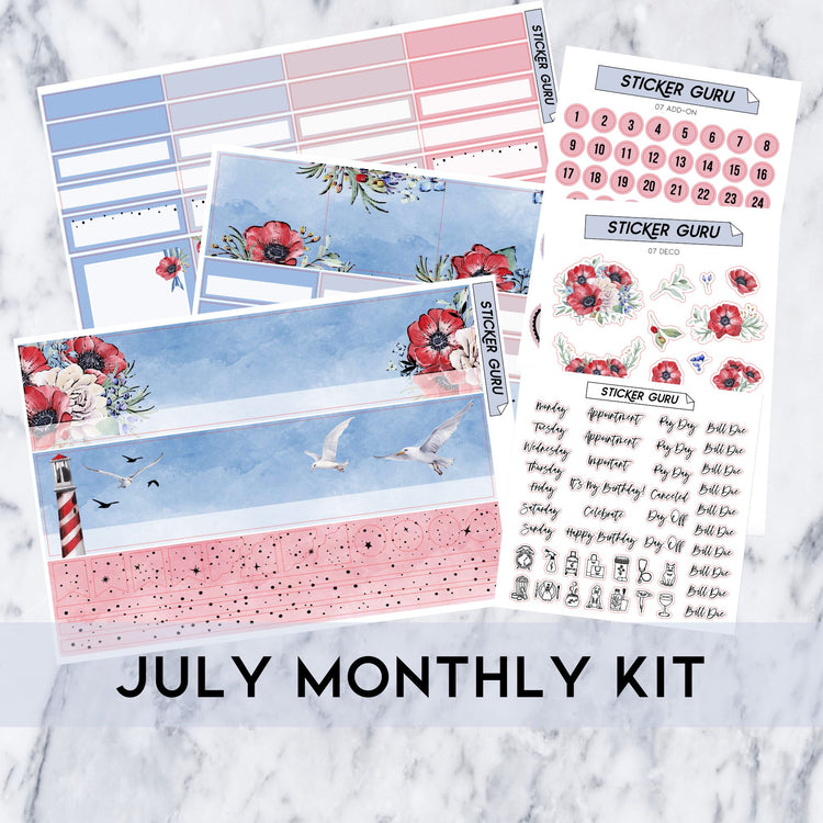 A5 Wide July 2023 • Silver Foil • Monthly Kit