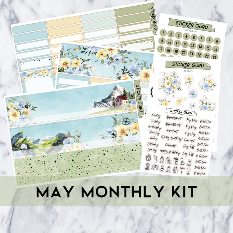 6 LEFT! A5 Wide May 2023 • Silver Foil • Monthly Kit