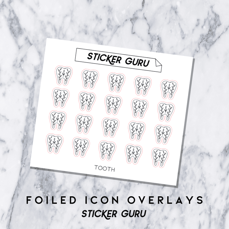 Tooth • Foiled Icon Overlay Stickers