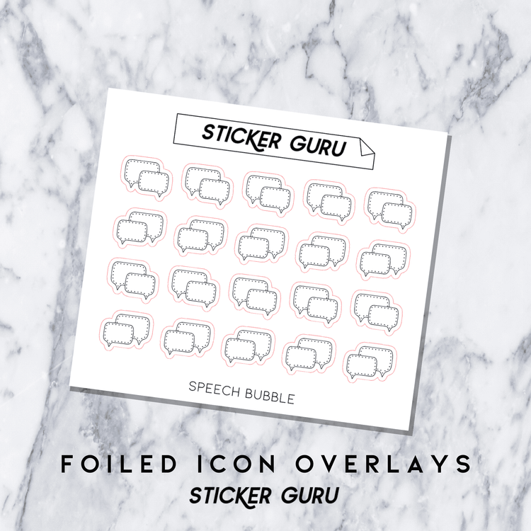 Speech Bubble • Foiled Icon Overlay Stickers
