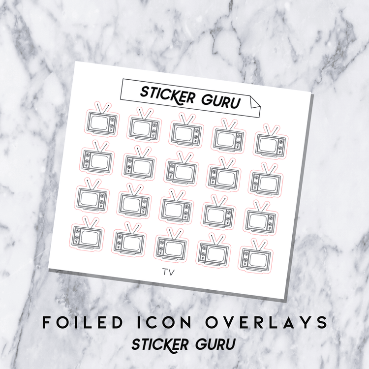 TV • Foiled Icon Overlay Stickers