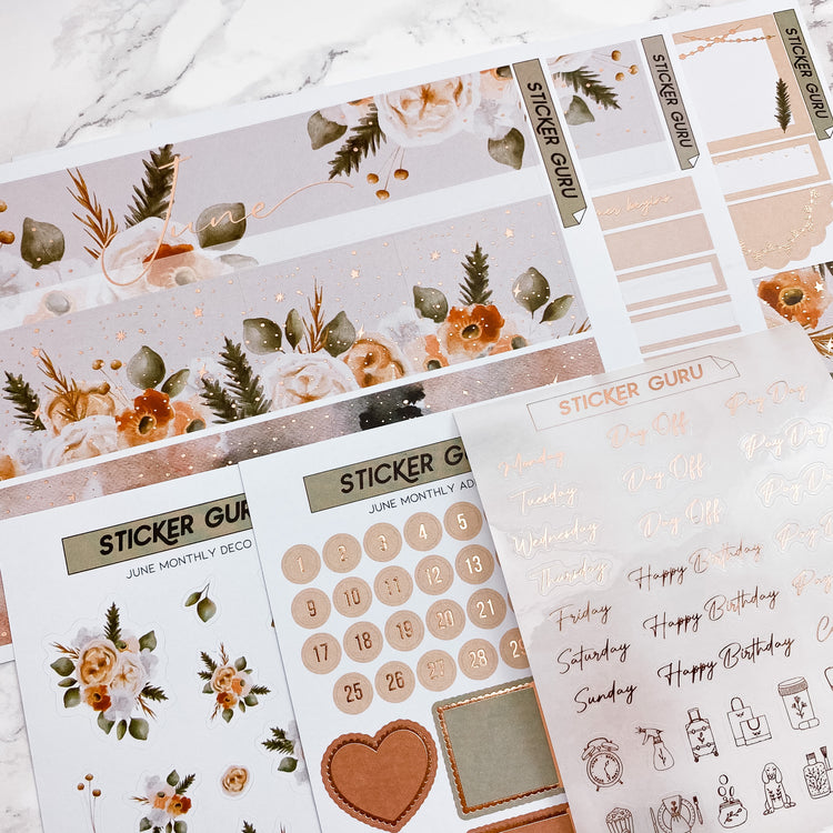 A5 Wide June • Rose Gold Foiled Monthly Kit