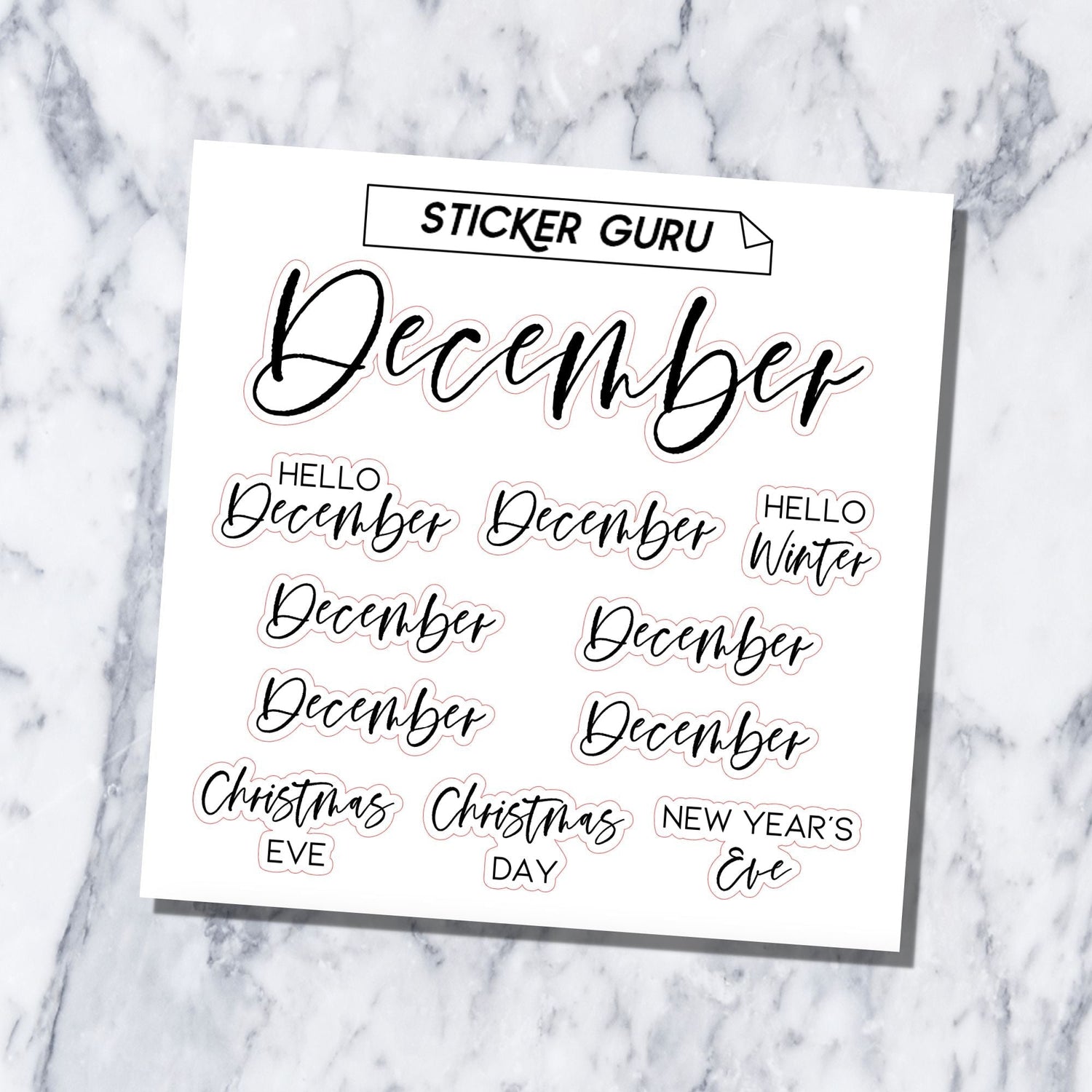 FOILED 2024 Monthly Calendar Sticker - SINGLE STICKER – Rose