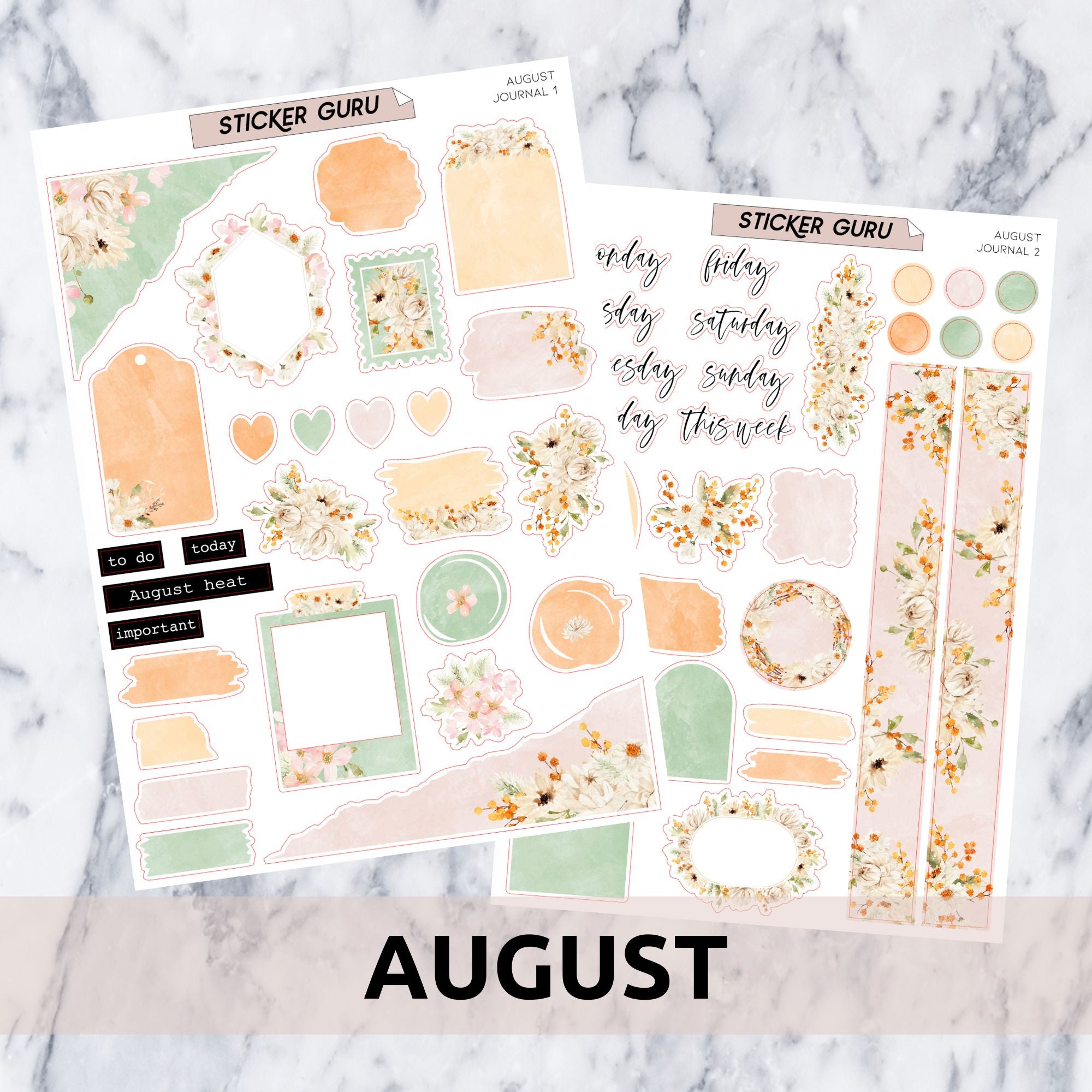 5 LEFT! August • Journaling Kit – Sticker Guru