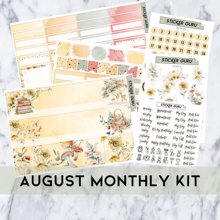 A5 Wide August 2024 • Gold Foil • Monthly Kit