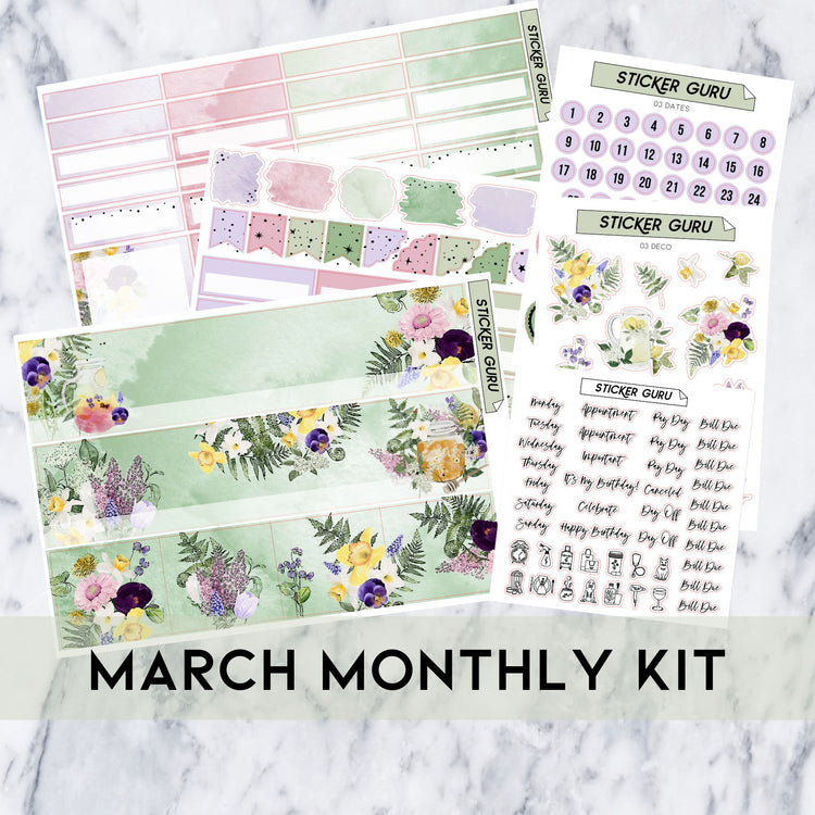 A5 Wide March 2024 • Gold Foil • Monthly Kit