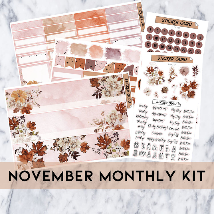 A5 Wide November 2024 • Rose Gold Foil • Monthly Kit