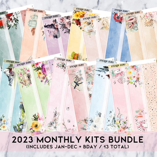 Foiled Undated A5 Wide 2023 Monthly Kit Bundle • $233 Value