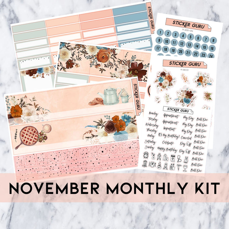 A5 Wide November 2023 • Rose Gold Foil • Monthly Kit