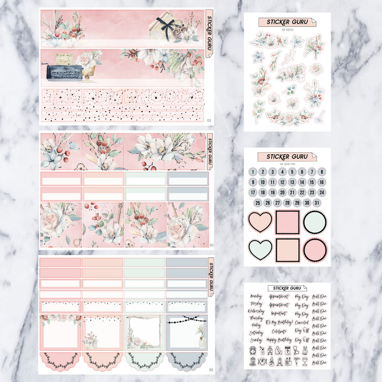 A5 Wide February 2023 • Rose Gold Foil • Monthly Kit