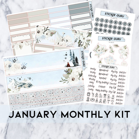 A5 Wide January 2023 • Silver Foil • Monthly Kit