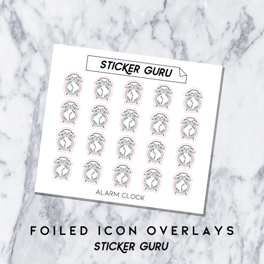 Alarm Clock • Foiled Icon Overlay Stickers