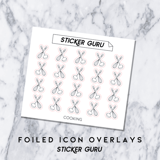 Cooking • Foiled Icon Overlay Stickers