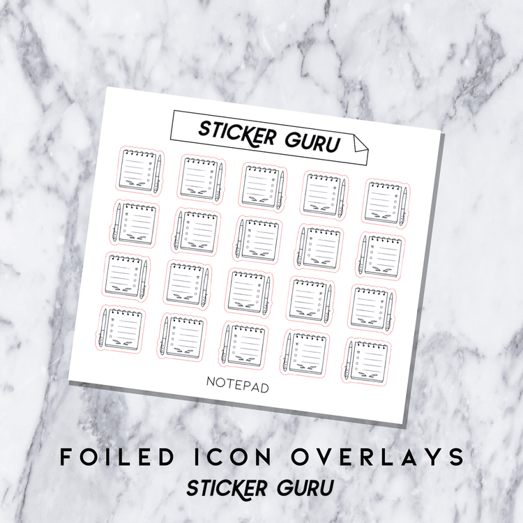 Notepad • Foiled Icon Overlay Stickers