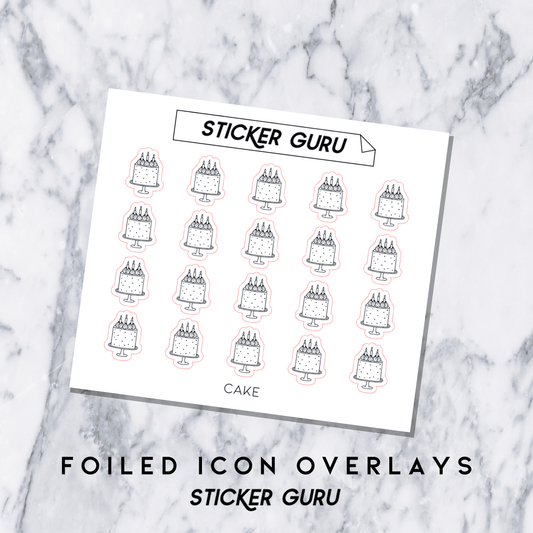 Cake • Foiled Icon Overlay Stickers