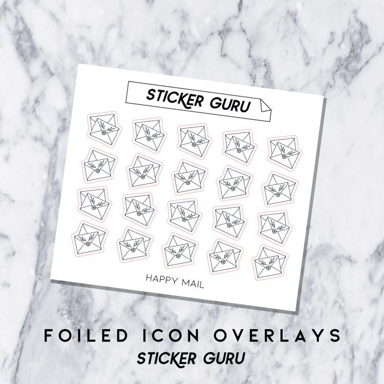 Happy Mail • Foiled Icon Overlay Stickers