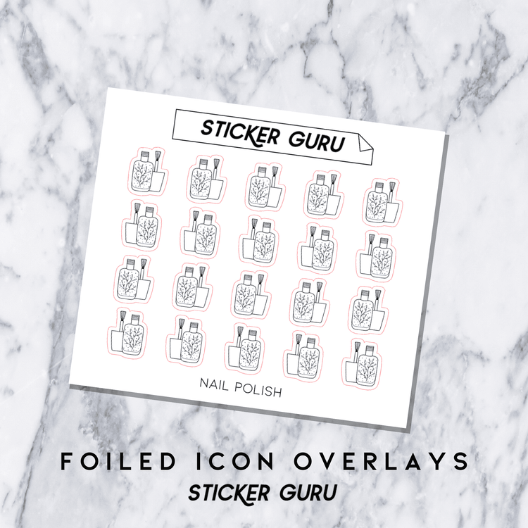 Nail Polish • Foiled Icon Overlay Stickers