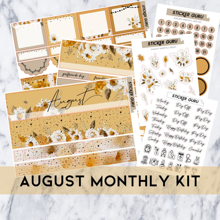 A5 Wide August • Gold Foiled Monthly Kit