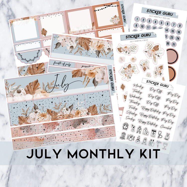 A5 Wide July • Rose Gold Foiled Monthly Kit