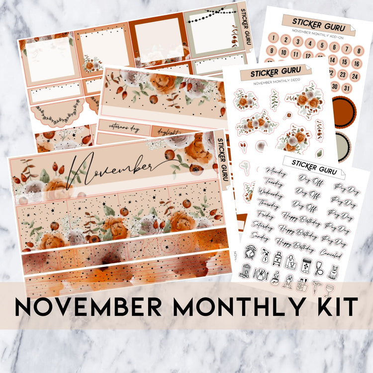 A5 Wide November • Rose Gold Foiled Monthly Kit