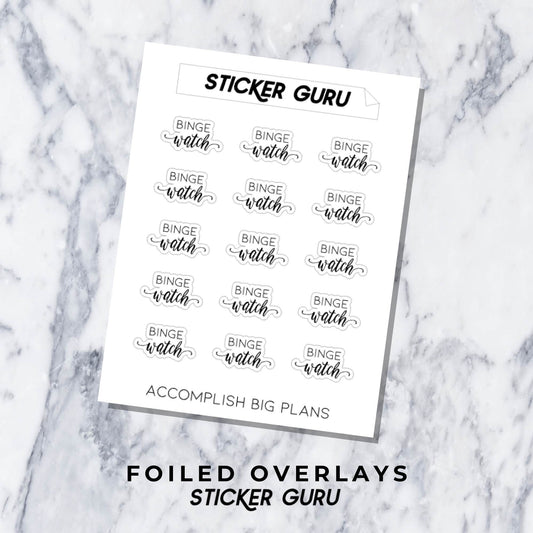 Binge Watch // Foiled Script Stickers