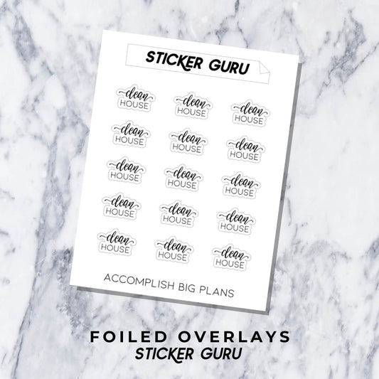 Clean House // Foiled Script Stickers