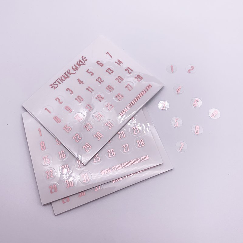 FOILED Date Numbers Overlays // Foiled Stickers