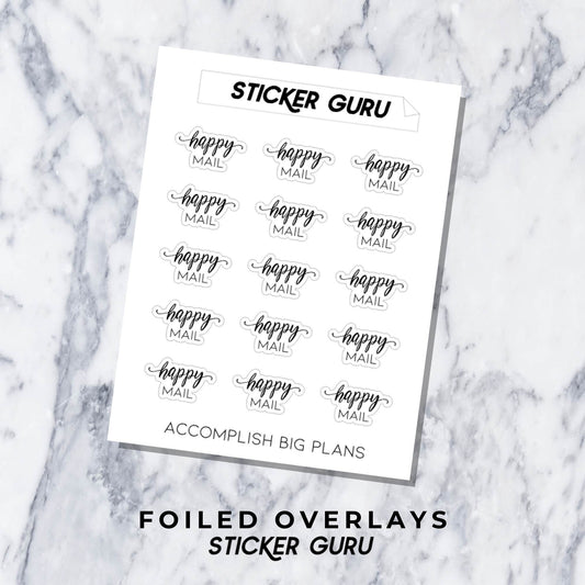 Happy Mail // Foiled Script Stickers
