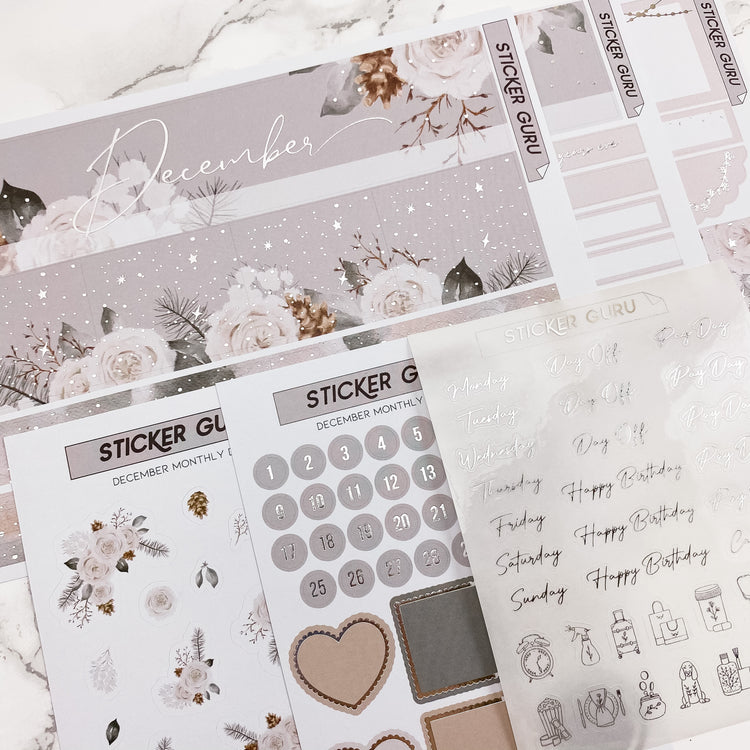 A5 Wide December • Silver Foiled Monthly Kit