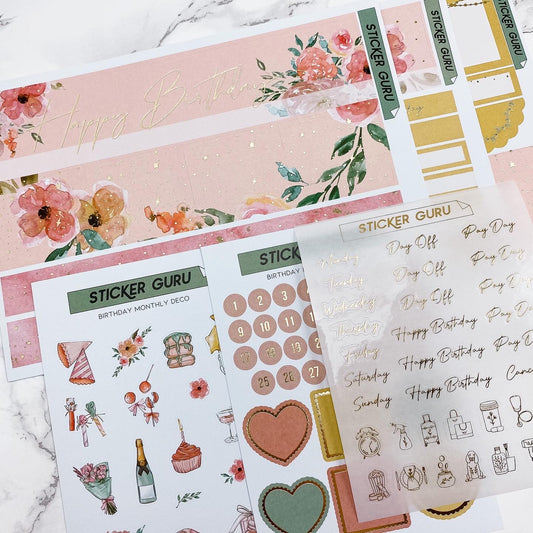 A5 Wide Birthday • Gold Foiled Monthly Kit