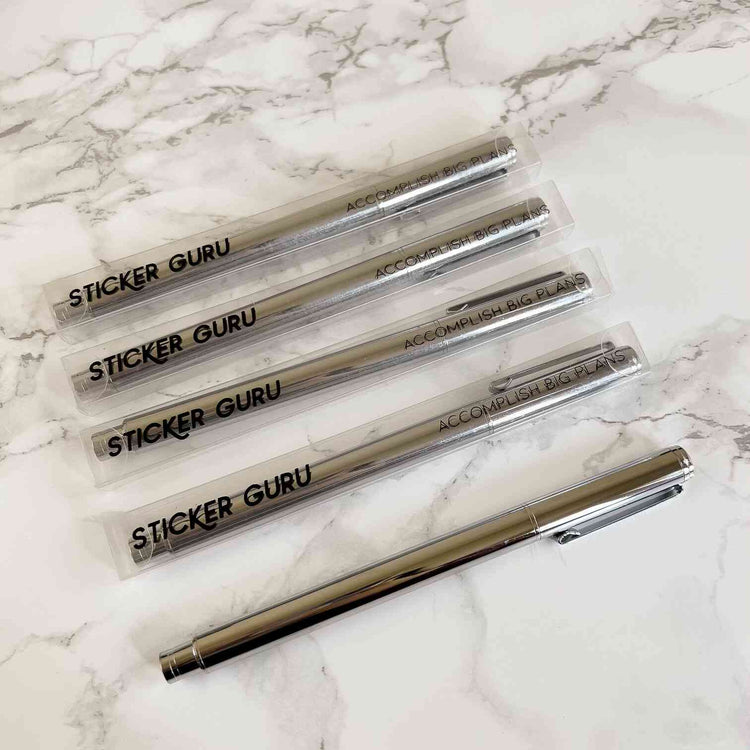 Luxe Gel Ink Pen - Silver Hardware
