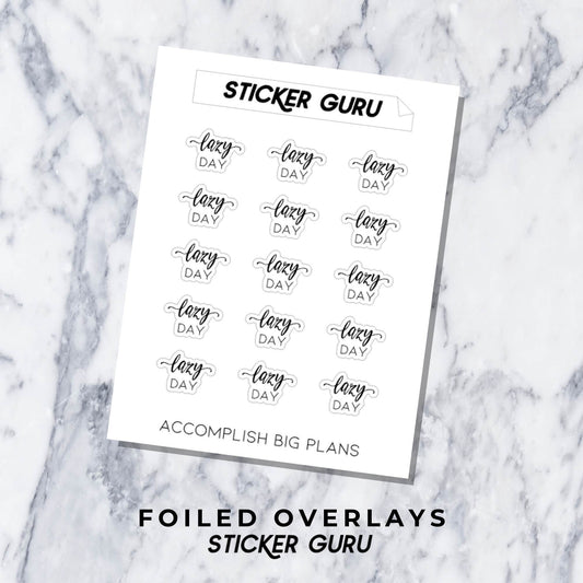 Lazy Day // Foiled Script Stickers