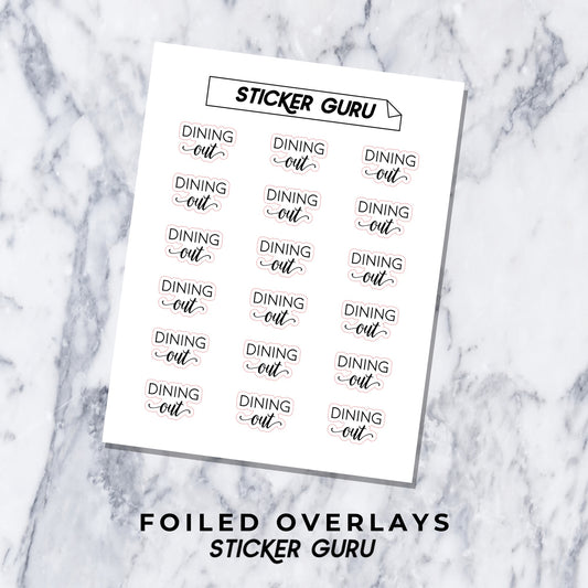 Dining Out • Foiled Script Stickers