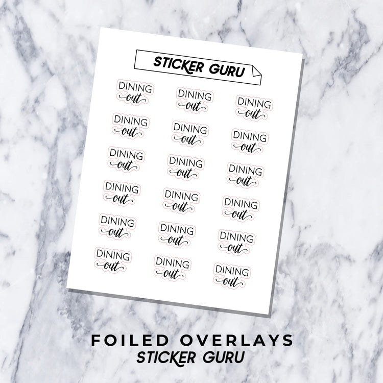 Dining Out • Foiled Script Stickers