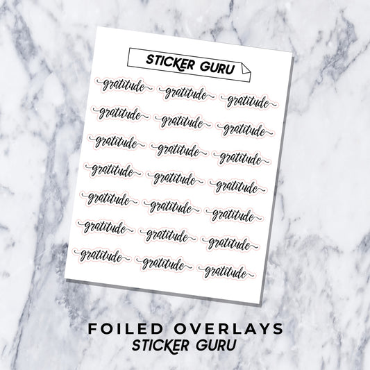 Gratitude • Foiled Script Stickers